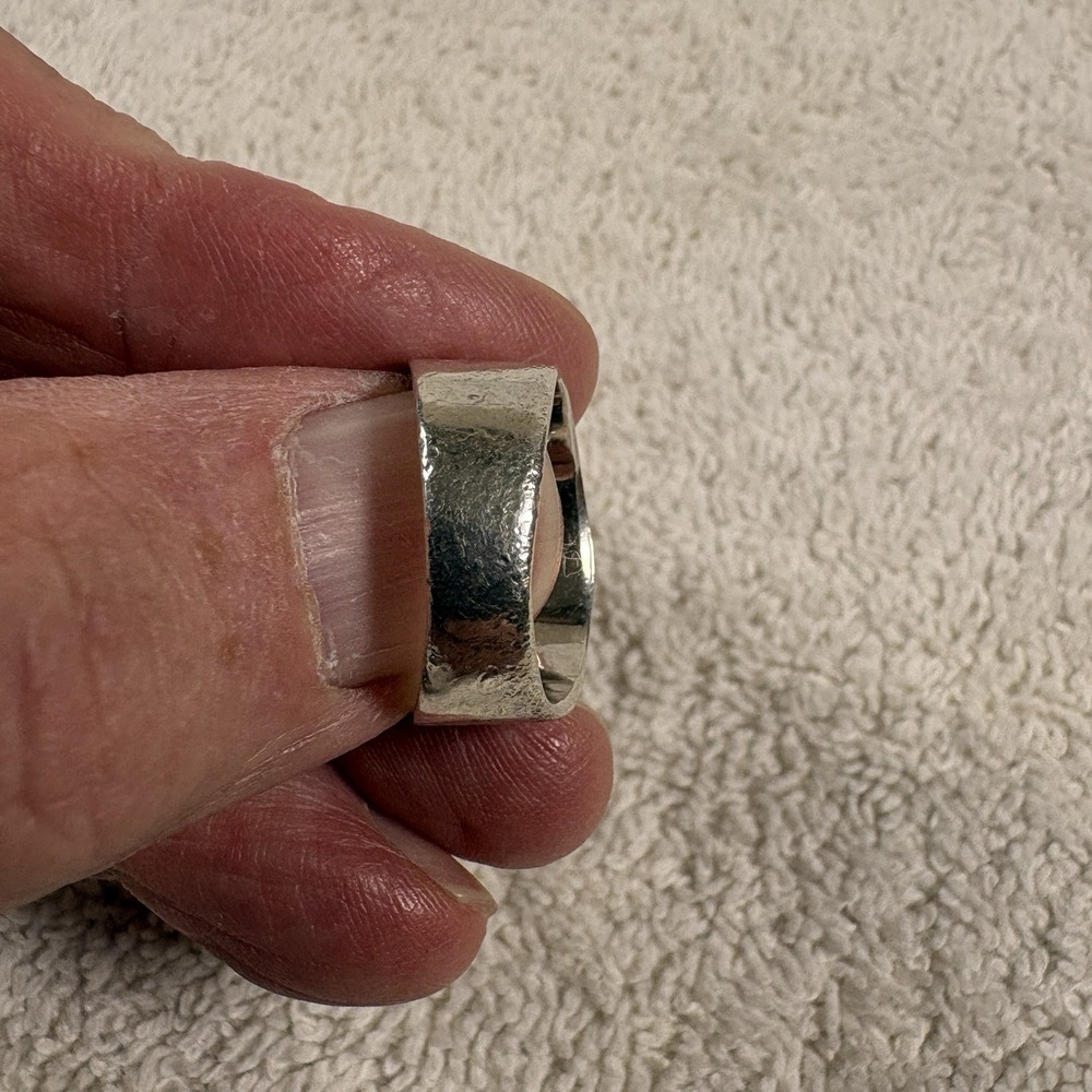 B&B Sterling 925 Artisan Steampunk Industrial Mixed Metal Ring Size 7 Vintage - Picture 6 of 10
